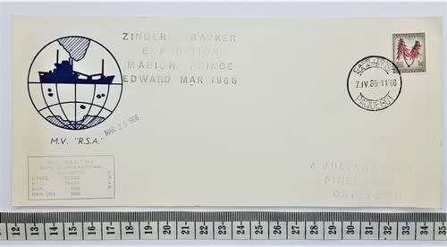 RSA Paquebot FDC - Zinderen Bakker Expedition Marion Prince Edward March 1966 - as per photo