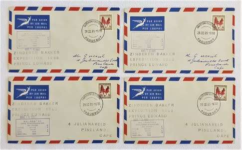 RSA Paquebot FDC - Zinderen Bakker Expedition 1965 Prince Edward - lot of 8- as per photo