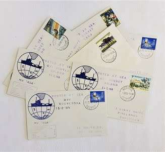 RSA Baquebot FDC - Posted at sea off Bouvet Oya -  lot of 7 -as per photo