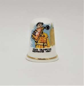 Fine Bone China State trumpeter thimble - as per photo