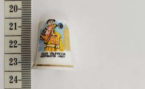 Fine Bone China State trumpeter thimble - as per photo
