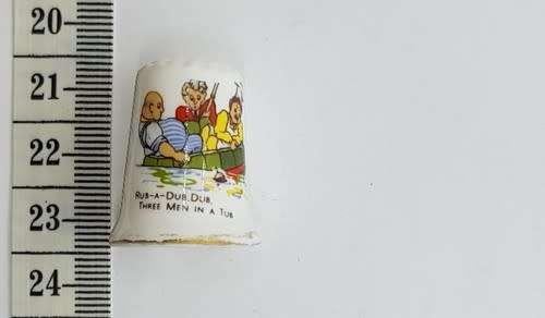 Rub a dub dub three men in tub thimble - as per photo