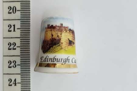 Bone China Edinburgh Castle thimble - as per photo