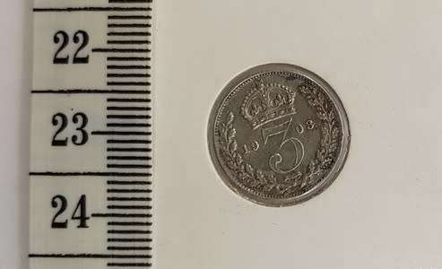 1903 British 3 pence  tickey -  as per scan