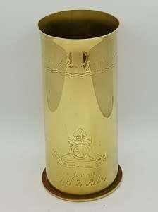 WWII Canon shell trench art - engraved Africa Continent by Sodie To Made 11 June 1942 - as per photo