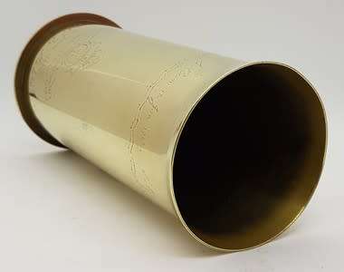 WWII Canon shell trench art - engraved Africa Continent by Sodie To Made 11 June 1942 - as per photo