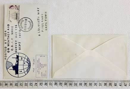 RSA Baquebot FDC- Posted at Sea on Weather and C.S.I.R. wave survey 1970 - as per photo