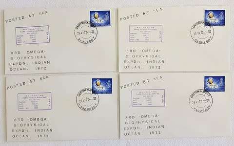RSA Baquebot FDC - 3rd Omega Geophysical Expedition, Indian Ocean 1972 - as per photo