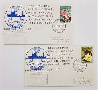 RSA Paquebot FDC - Geophysical Expedition Omega with Sancor WITS UCT NITR, Indian Ocean 1970