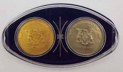 1967 Confederation Ontario medallion set - as per photo