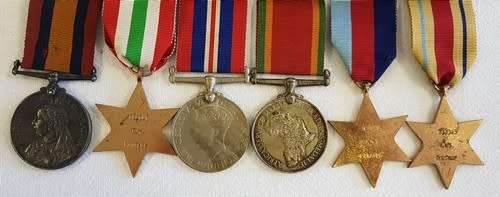 Boer War and WWII Family Medal Group to Patrick Family as per scan