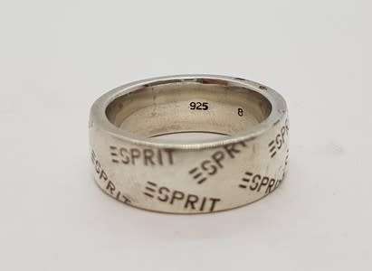 925 Silver Esprit mens ring, size P/56 - 11.2 grams - as per photo