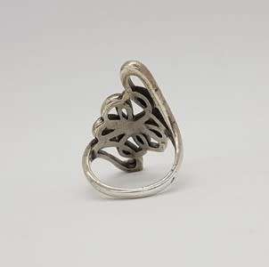 925 Silver flower ring, size O/54 - 7.6 grams - as per photo