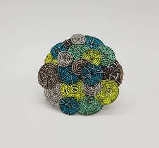 925 Silver colorful ring,  size M/52 - 11.3 grams - as per photo