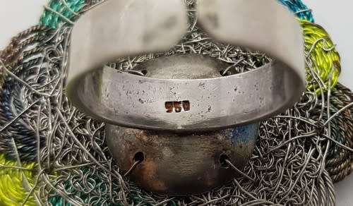 925 Silver colorful ring,  size M/52 - 11.3 grams - as per photo