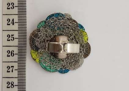 925 Silver colorful ring,  size M/52 - 11.3 grams - as per photo