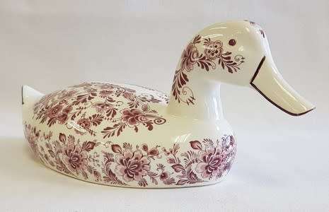 Oude Molen Delft Red Porcelain Duck Ornament as per photo