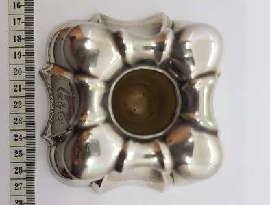 Vintage Silver Plated Candleholder with Inscription CandE 1947-1972 as per photo