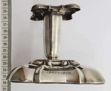 Vintage Silver Plated Candleholder with Inscription CandE 1947-1972 as per photo