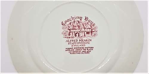 Alfread Meakin Red Decorative Wall Hanging Plate `Coaching Days` 17cm as per photo