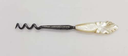 Handbag corkscrew with Mother of Pearl handle - handle chipped - as per photo