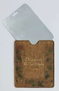 Pleasant Reflections stainless steel mirror in leather bag - as per photo