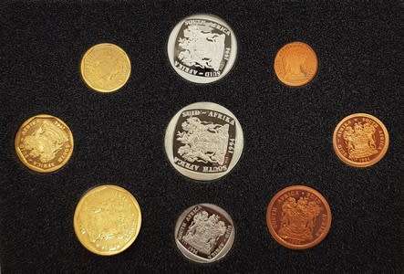1994 South Africa Sparrow Proof Coin Set as per photo