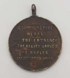Naples 8th Army commemorative 1943 medallion - as per scan