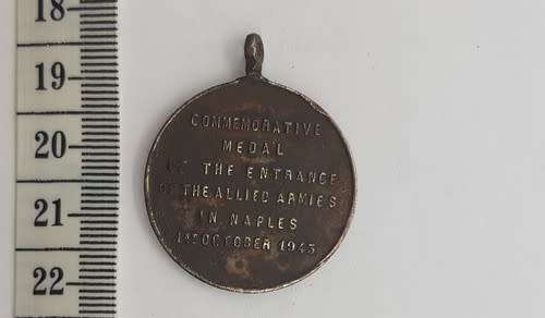 Naples 8th Army commemorative 1943 medallion - as per scan
