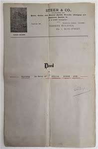 Deed of Transfer in favor of William Gibson Robb -1920 Woodstock - as per photo