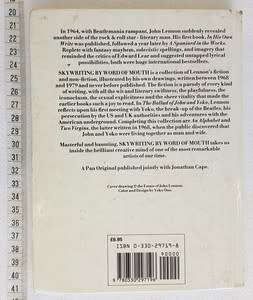John Lennon - Skywriting by word of mouth published 1986 - as per photo