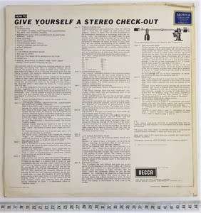 How to give yourself a stereo check out LP - as per photo