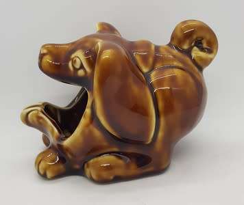 Porcelain dog vase made in China - as per photo