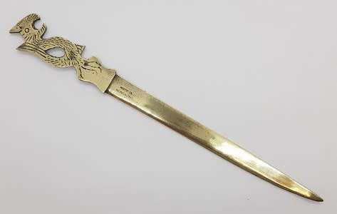 Brass letter opener made in Hong Kong - as per photo