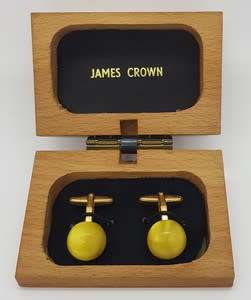 Handmade James Crown Cufflinks in Box as per photo