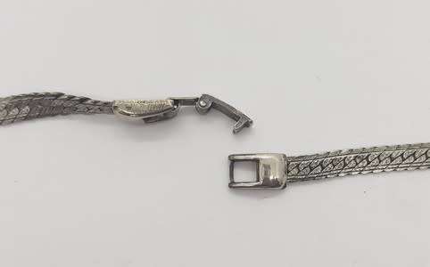 Vintage Silver necklace and earring set with white stones 24 cm - as per photo