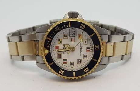 Del Mar Classic Nautical flags mens quartz watch