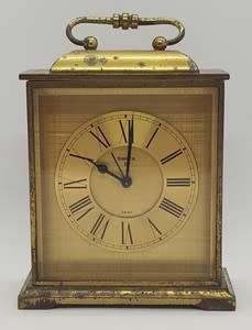 Swiza 8 Brass travel clock - not working and damage to casing - as per photo