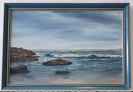 Original acrylic painting in frame by Gordon Chandler - 82 x 58cm with frame - as per photo