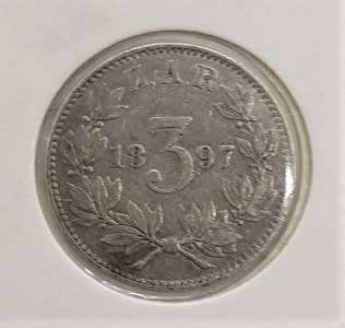 1897 ZAR Kruger 3 Pence - as per photo