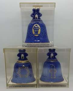Set of 3 Bing and Grondahl , Copenhagen Porcelain Bells in original casings - as per photo