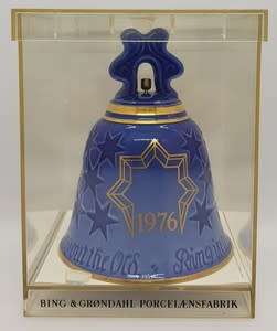 Set of 3 Bing and Grondahl , Copenhagen Porcelain Bells in original casings - as per photo