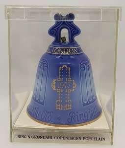 Set of 3 Bing and Grondahl , Copenhagen Porcelain Bells in original casings - as per photo