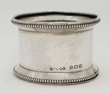 Hallmark Silver serviette ring - engraved - as per photo