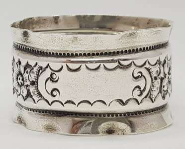 Silver serviette ring - no markings - as per photo