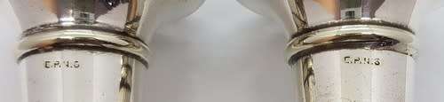 Pair of EPNS candle holders - as per photo
