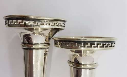 Pair of EPNS candle holders - as per photo
