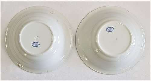 Pair of Copeland Spode Italian salad bowls - one bowl chip repaired - as per photo