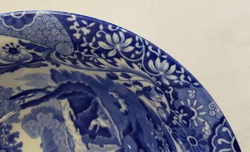 Pair of Copeland Spode Italian salad bowls - one bowl chip repaired - as per photo