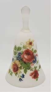 Pair of glass flower pattern bells made in Italy as per photo